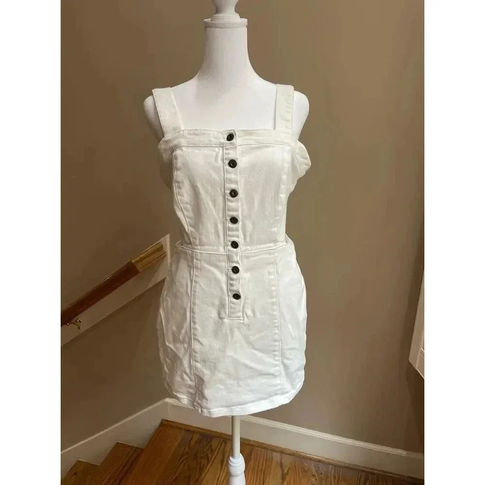 Jack By BB Dakota White Denim Romper Skort